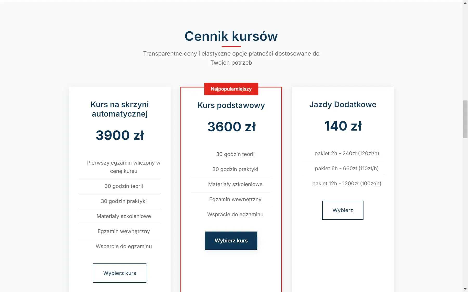 Strona szkoły jazdy na laptopie - widok 3